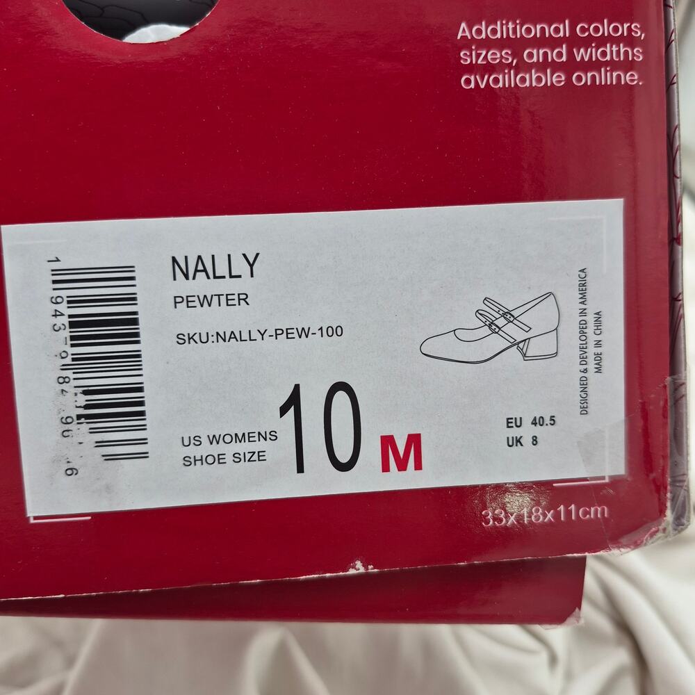 NEW Journee Collection Nally pewter metallic Mary Jane pumps SIZE 10 - Picture 6 of 6